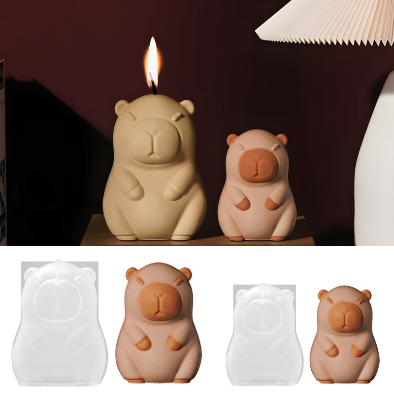 Candle Making Tutorial - Capivara pudim cozimento molde de silicone