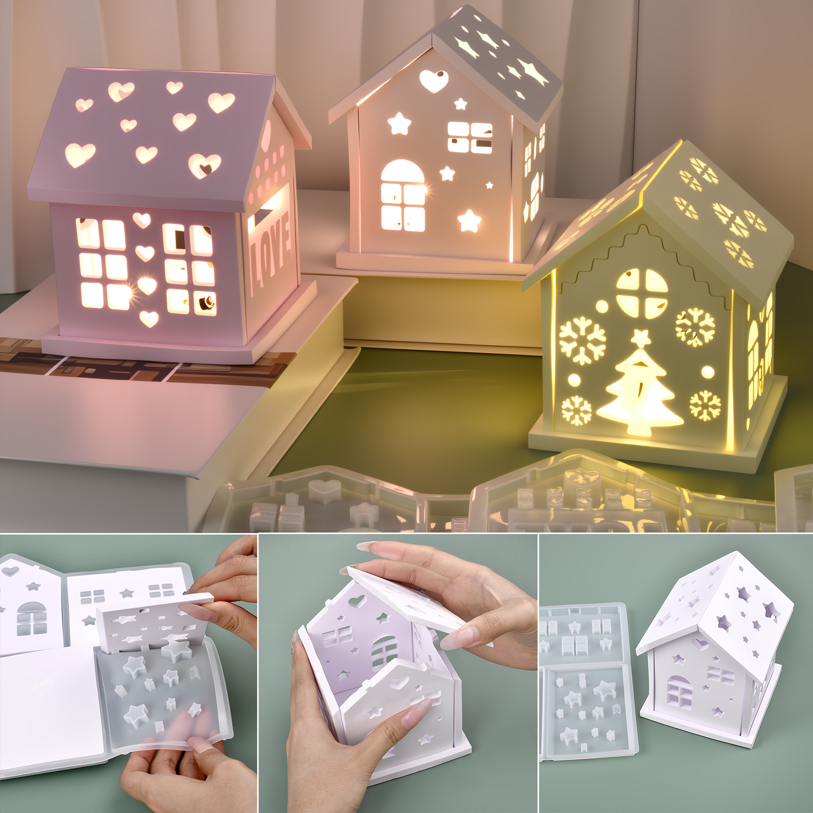 Casa 3d molde de silicone diy  - Candle Making Tutorial avaliação e preço